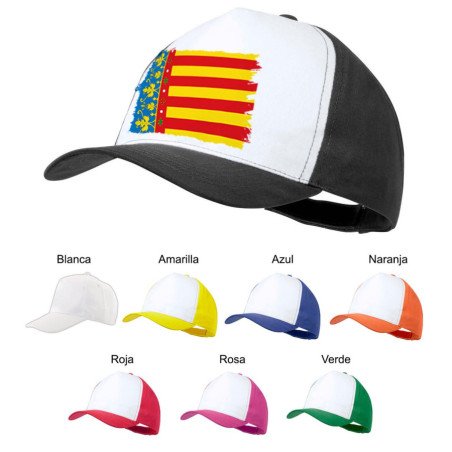 Gorra colores bandera de valencia españa comunidad autonoma color personalizada