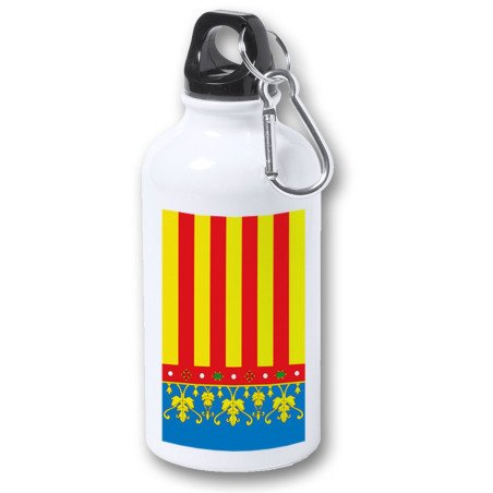 Bidón 400ml metálico bandera de valencia españa comunidad autonoma para viaje y deporte