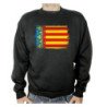 SUDADERA NEGRA bandera de valencia españa comunidad autonoma adulto poliester algodón personalizada