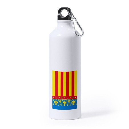 Bidón Grande 800 ml acero inoxidable bandera de valencia españa comunidad autonoma deporte deportivo mosqueton botella