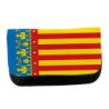 Estuche Neceser de lona bandera de valencia españa comunidad autonoma unisex negro bolsa aseo multiusos
