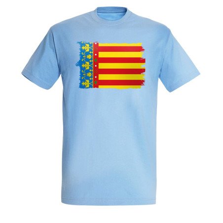 CAMISETA Azul Cielo bandera de valencia españa comunidad autonoma moda verano personalizada