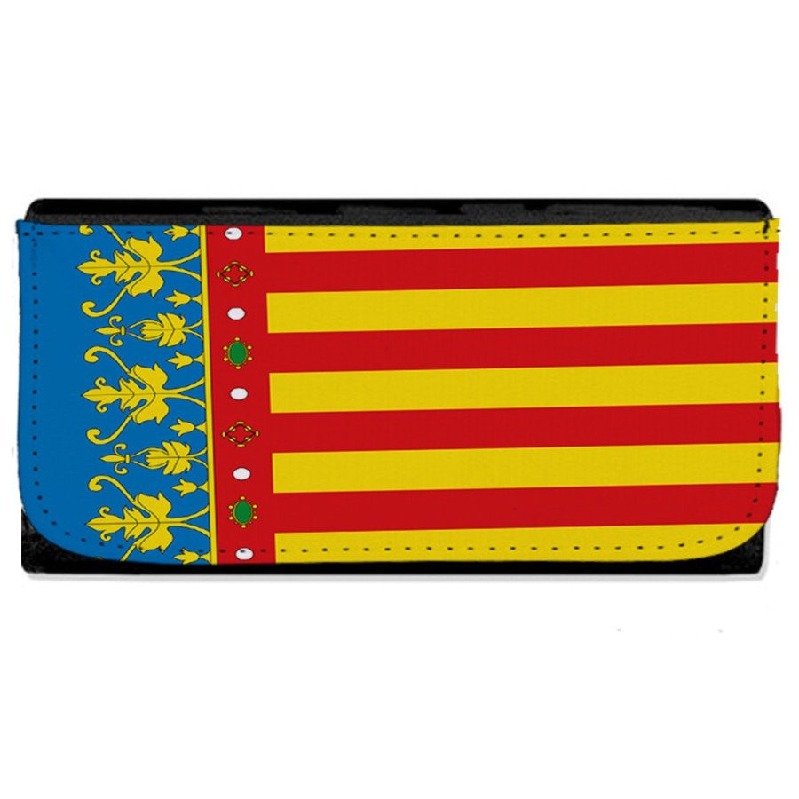 Billetera Billetero bandera de valencia españa comunidad autonoma mujer señora negro monedero