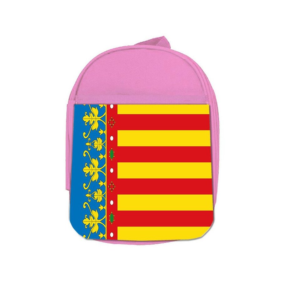 Mochila Rosa bandera de valencia españa comunidad autonoma escolar personalizado picnic excursión deporte