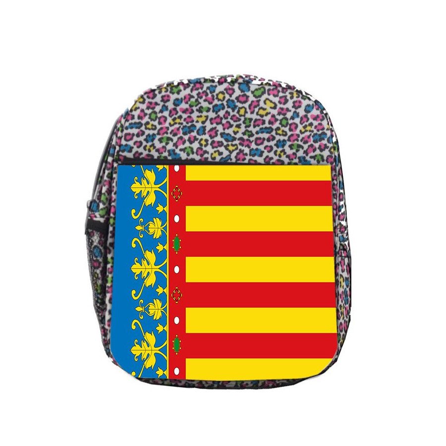 Mochila LUNARES ESTAMPADO bandera de valencia españa comunidad autonoma escolar personalizado picnic excursión deporte