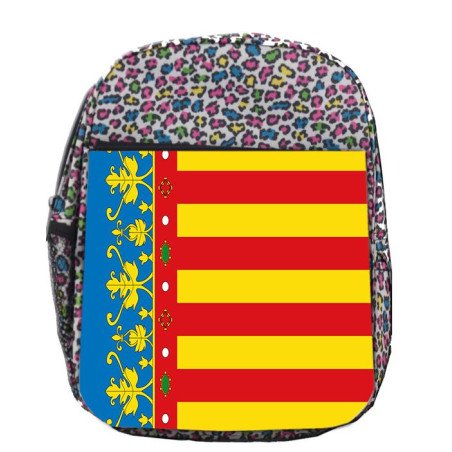 Mochila LUNARES ESTAMPADO bandera de valencia españa comunidad autonoma escolar personalizado picnic excursión deporte