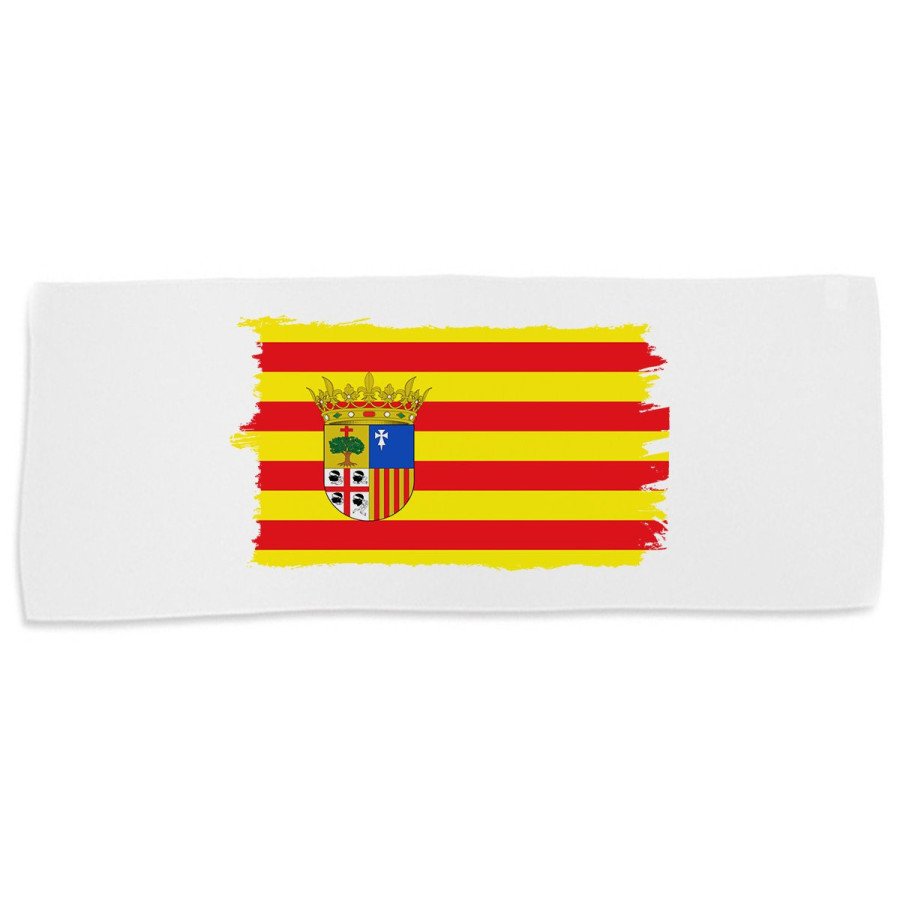 Toalla gimnasio gym absorbente bandera de aragon españa comunidad autonoma suave con bolsita