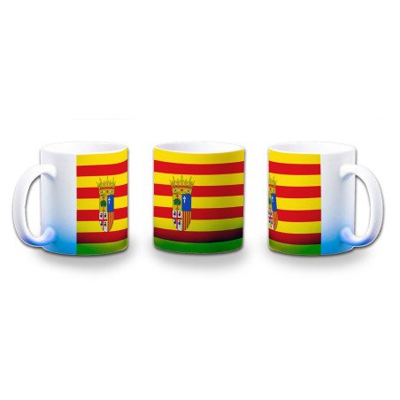 Taza con degradado bandera de aragon españa comunidad autonoma color personalizada