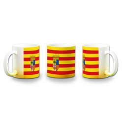Taza con degradado bandera de aragon españa comunidad autonoma color personalizada
