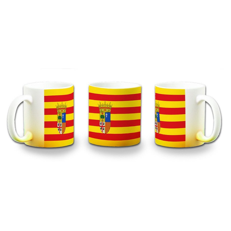 Taza con degradado bandera de aragon españa comunidad autonoma color personalizada