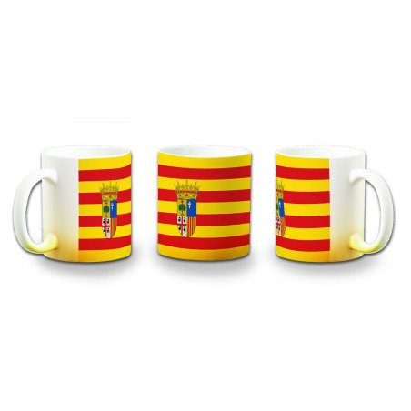 Taza con degradado bandera de aragon españa comunidad autonoma color personalizada