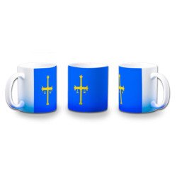 Taza con degradado bandera de asturias españa comunidad autonoma color personalizada