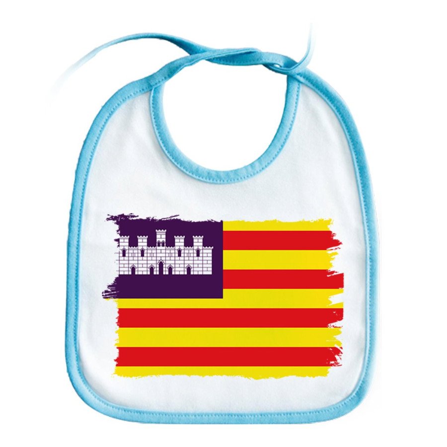 Babero colores bandera de baleares españa comunidad autonoma personalizado bebe