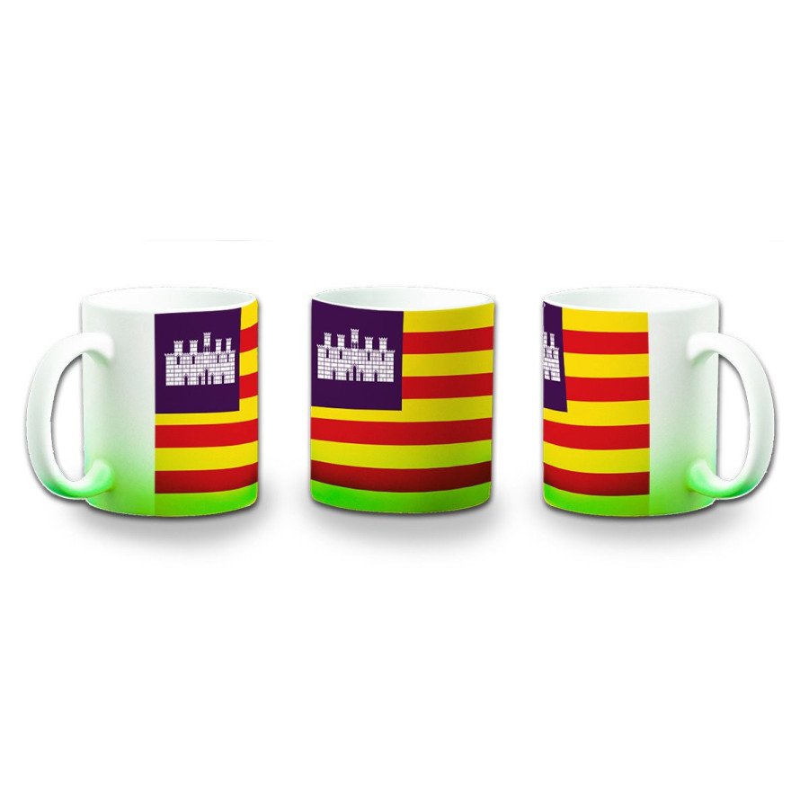 Taza con degradado bandera de baleares españa comunidad autonoma color personalizada