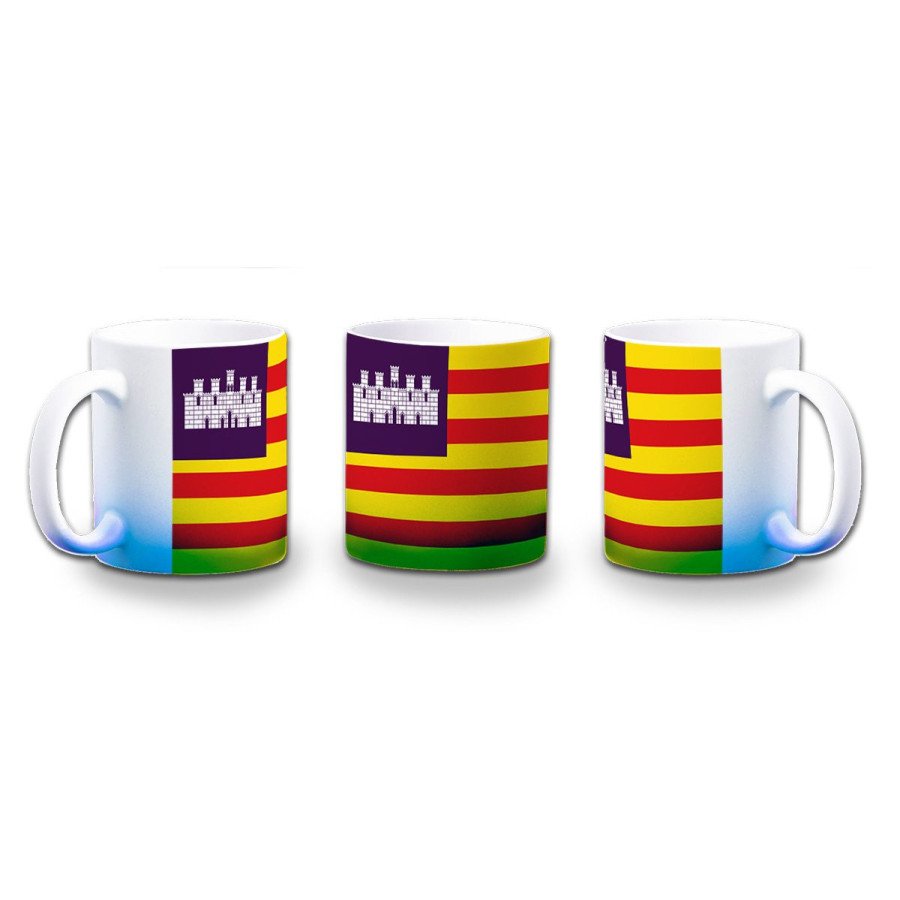 Taza con degradado bandera de baleares españa comunidad autonoma color personalizada