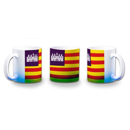 Taza con degradado bandera de baleares españa comunidad autonoma color personalizada
