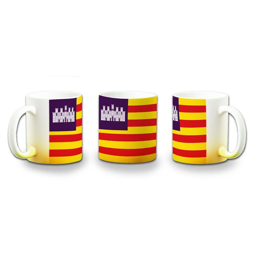 Taza con degradado bandera de baleares españa comunidad autonoma color personalizada