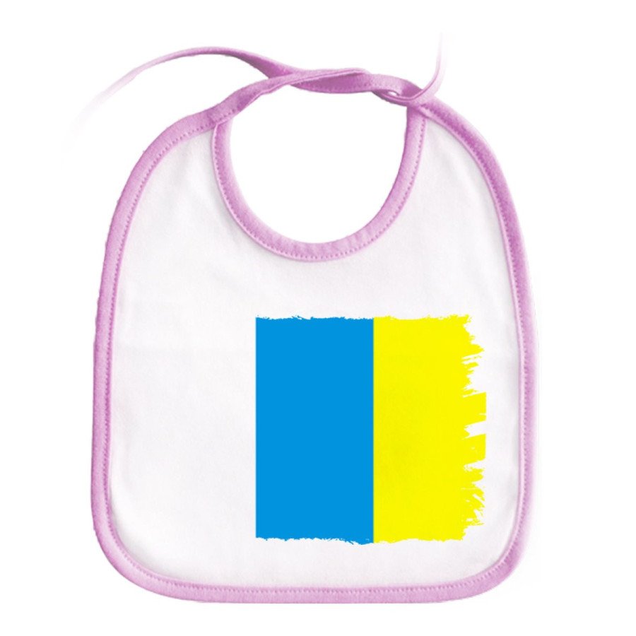 Babero colores bandera de canarias españa comunidad autonoma personalizado bebe