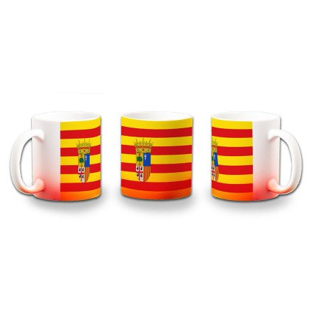Taza con degradado bandera de aragon españa comunidad autonoma color personalizada