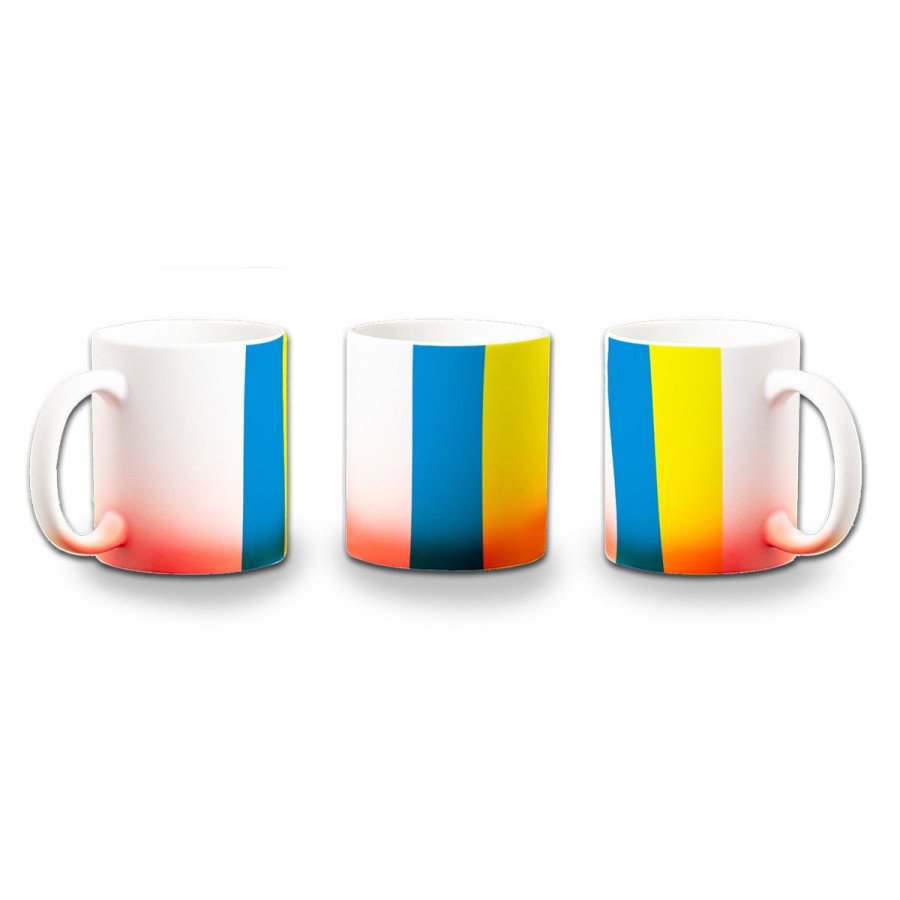 Taza con degradado bandera de canarias españa comunidad autonoma color personalizada