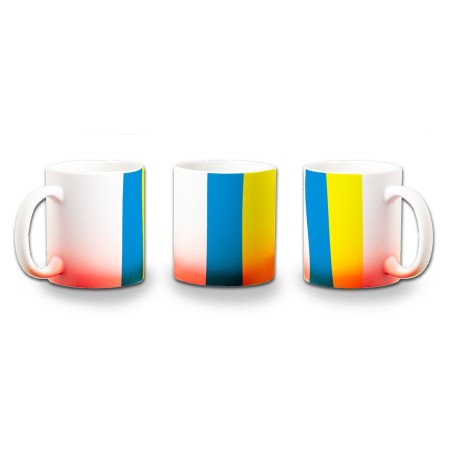 Taza con degradado bandera de canarias españa comunidad autonoma color personalizada