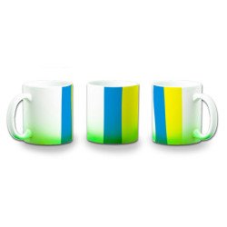Taza con degradado bandera de canarias españa comunidad autonoma color personalizada
