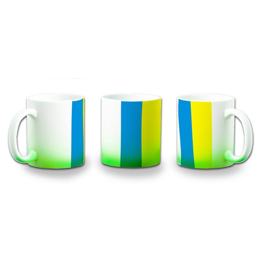 Taza con degradado bandera de canarias españa comunidad autonoma color personalizada
