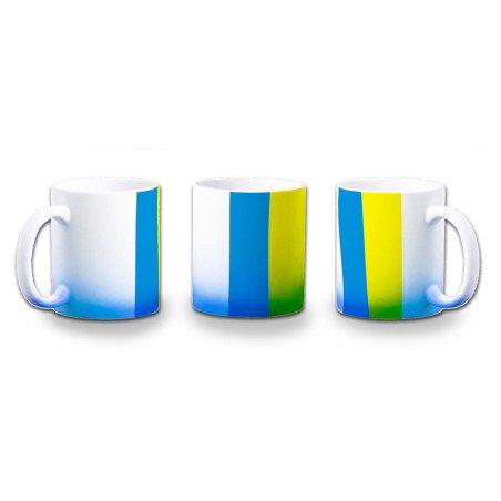 Taza con degradado bandera de canarias españa comunidad autonoma color personalizada