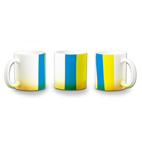 Taza con degradado bandera de canarias españa comunidad autonoma color personalizada