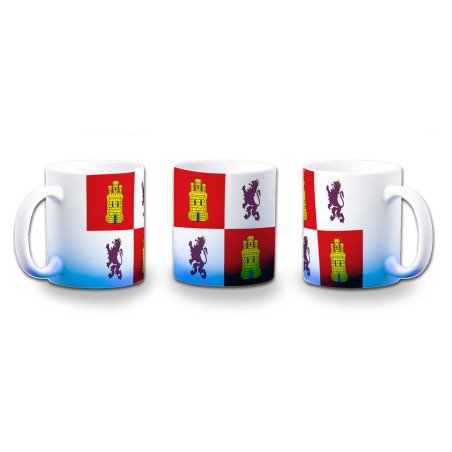 Taza con degradado bandera de castilla y leon españa comunidad autonoma color personalizada