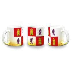 Taza con degradado bandera de castilla y leon españa comunidad autonoma color personalizada