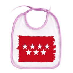 Babero colores bandera de madrid españa comunidad autonoma personalizado bebe