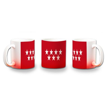 Taza con degradado bandera de madrid españa comunidad autonoma color personalizada