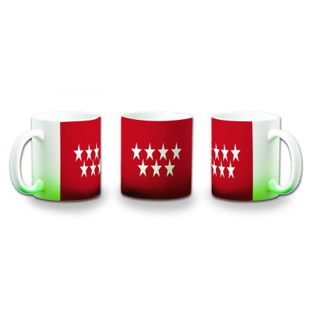 Taza con degradado bandera de madrid españa comunidad autonoma color personalizada