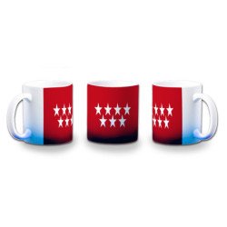 Taza con degradado bandera de madrid españa comunidad autonoma color personalizada