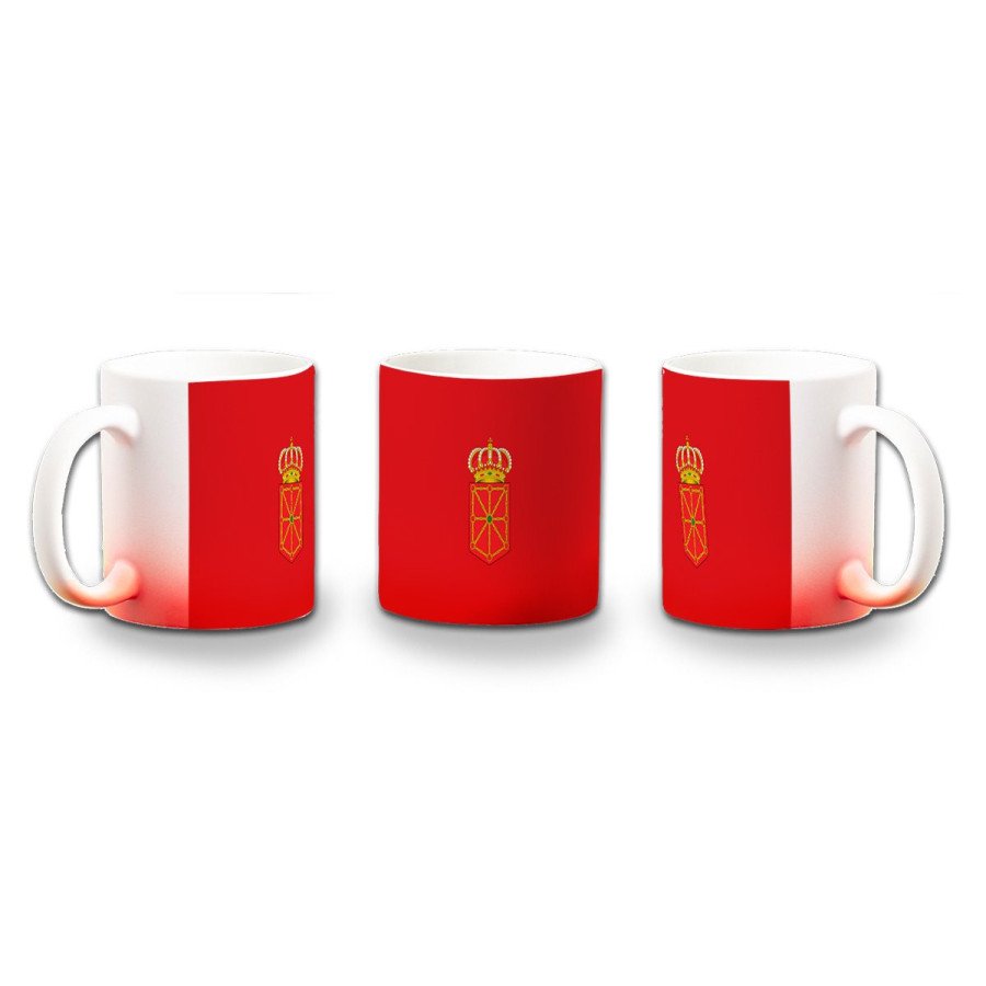 Taza con degradado bandera de navarra españa comunidad autonoma color personalizada