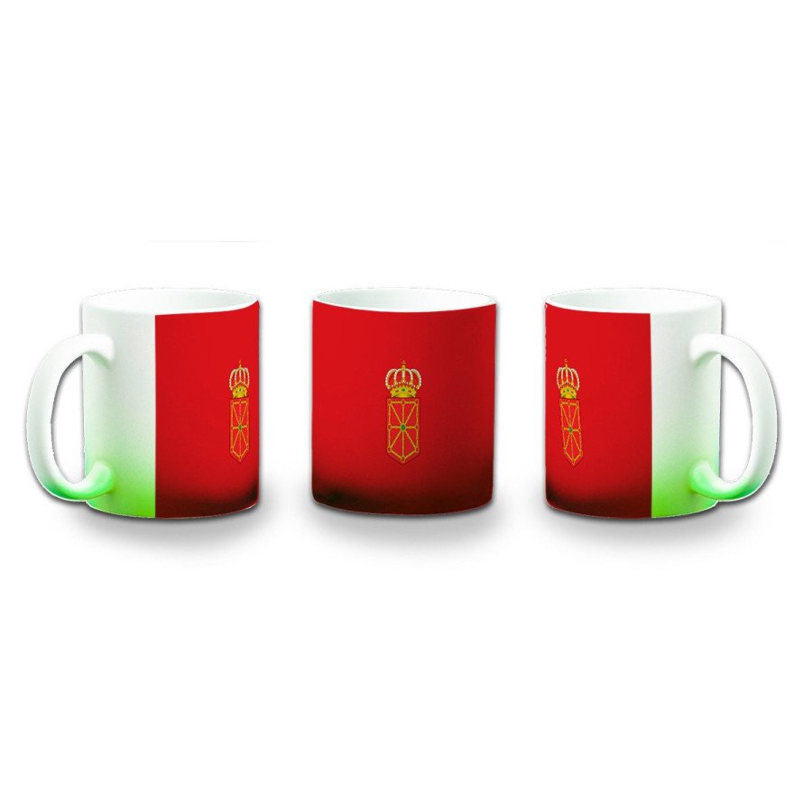 Taza con degradado bandera de navarra españa comunidad autonoma color personalizada