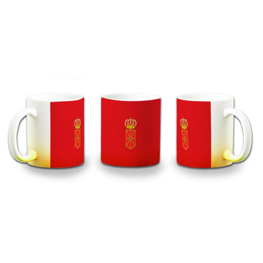 Taza con degradado bandera de navarra españa comunidad autonoma color personalizada