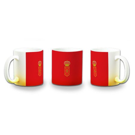 Taza con degradado bandera de navarra españa comunidad autonoma color personalizada