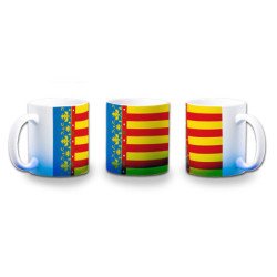 Taza con degradado bandera de valencia españa comunidad autonoma color personalizada