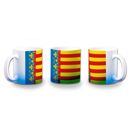 Taza con degradado bandera de valencia españa comunidad autonoma color personalizada