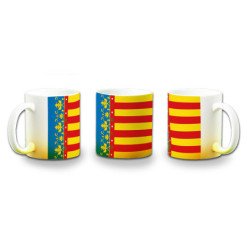 Taza con degradado bandera de valencia españa comunidad autonoma color personalizada