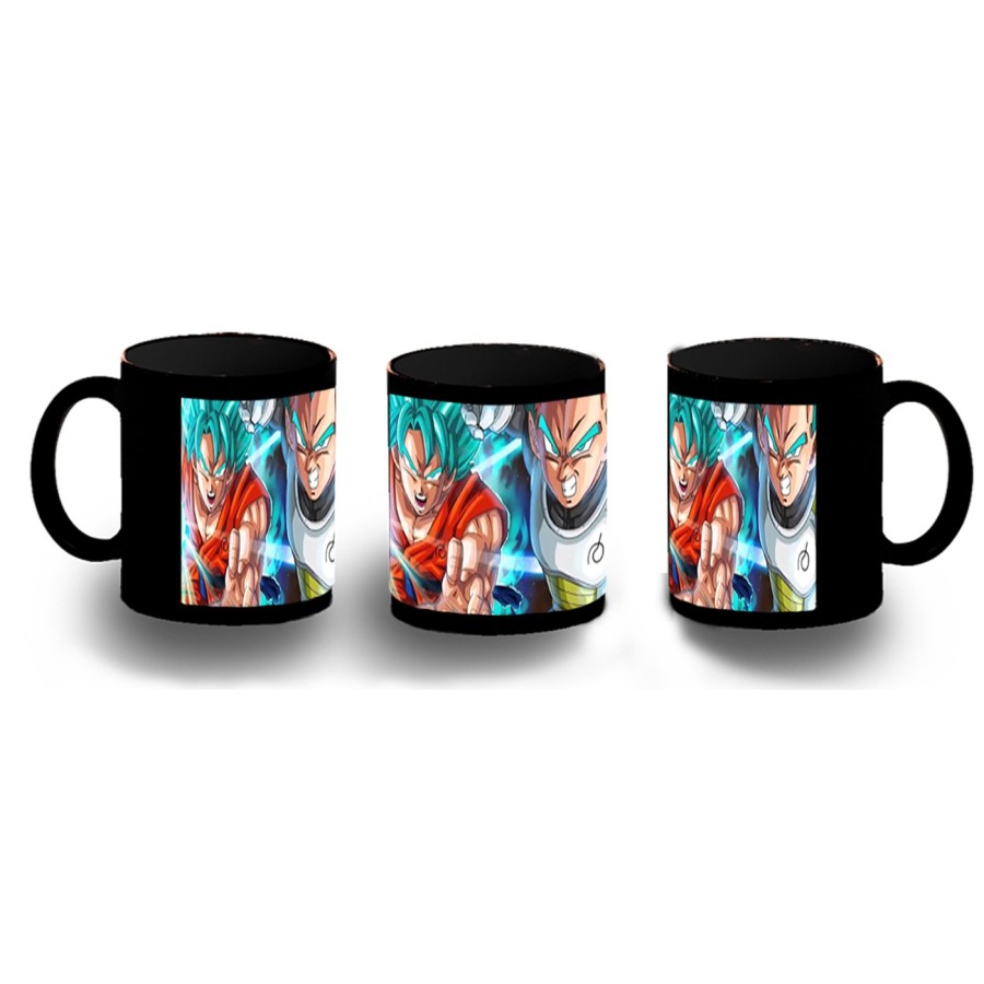 TAZA COMPLETAMENTE NEGRA GOKU VEGETA SSJ BLUE personalizada