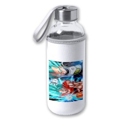 BIDON DE 420 ML CON FUNDA DE NEOPRENO GOKU VEGETA SSJ BLUE tapon seguridad