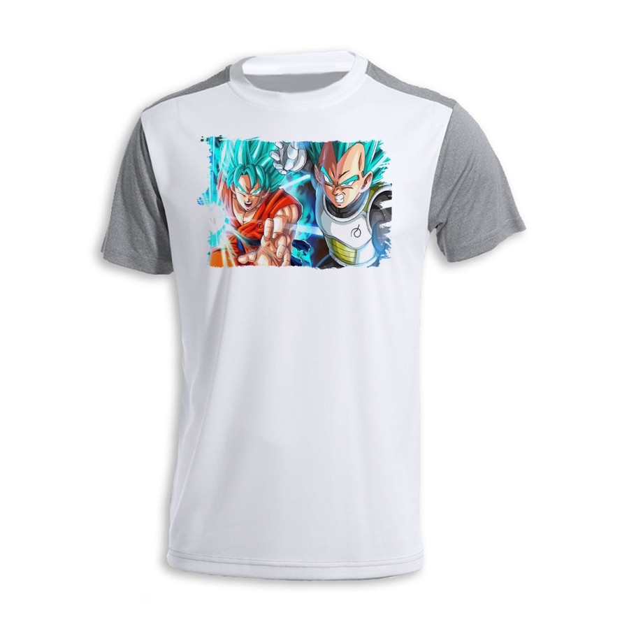 CAMISETA DISEÑO BICOLOR GOKU VEGETA SSJ BLUE personalizada