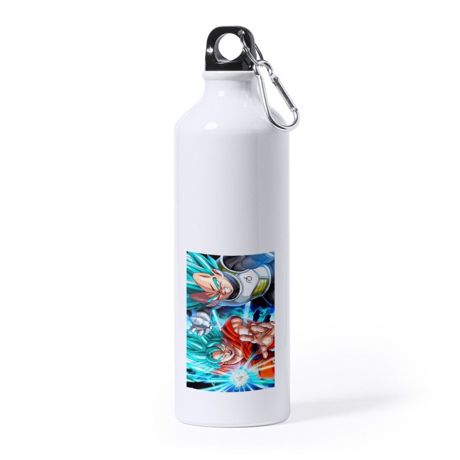 BIDON GRANDE 800 ML ACERO INOXIDABLE GOKU VEGETA SSJ BLUE deporte deportivo mosqueton botella