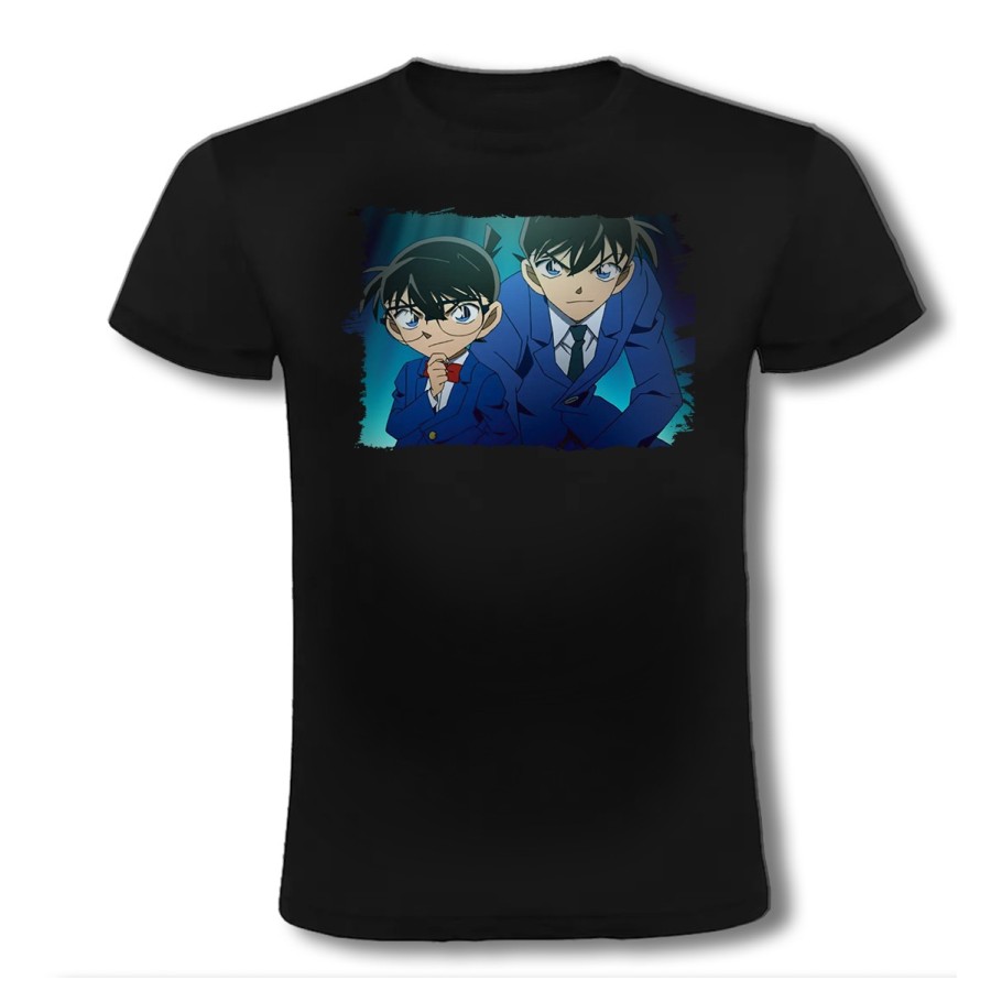 CAMISETA NEGRA DETECTIVE CONAN ANIME SERIE moda verano personalizada