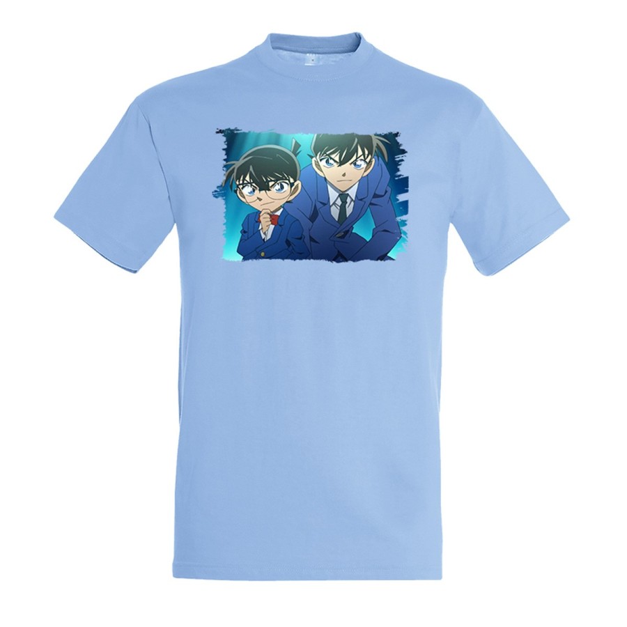 CAMISETA AZUL CIELO DETECTIVE CONAN ANIME SERIE moda verano personalizada