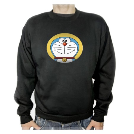 SUDADERA NEGRA GATO AZUL SERIE NIÑOS ANIME DIBUJOS adulto poliester algodón personalizada