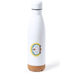 BIDON 750 ML ACERO INOXIDABLE ADORNO DE CORCHO GATO AZUL SERIE NIÑOS ANIME DIBUJOS tapon botella